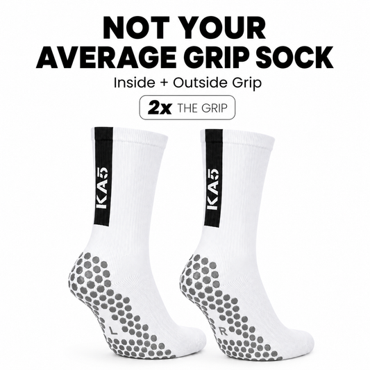 White Soccer Football KA5 V1 Grip Sock