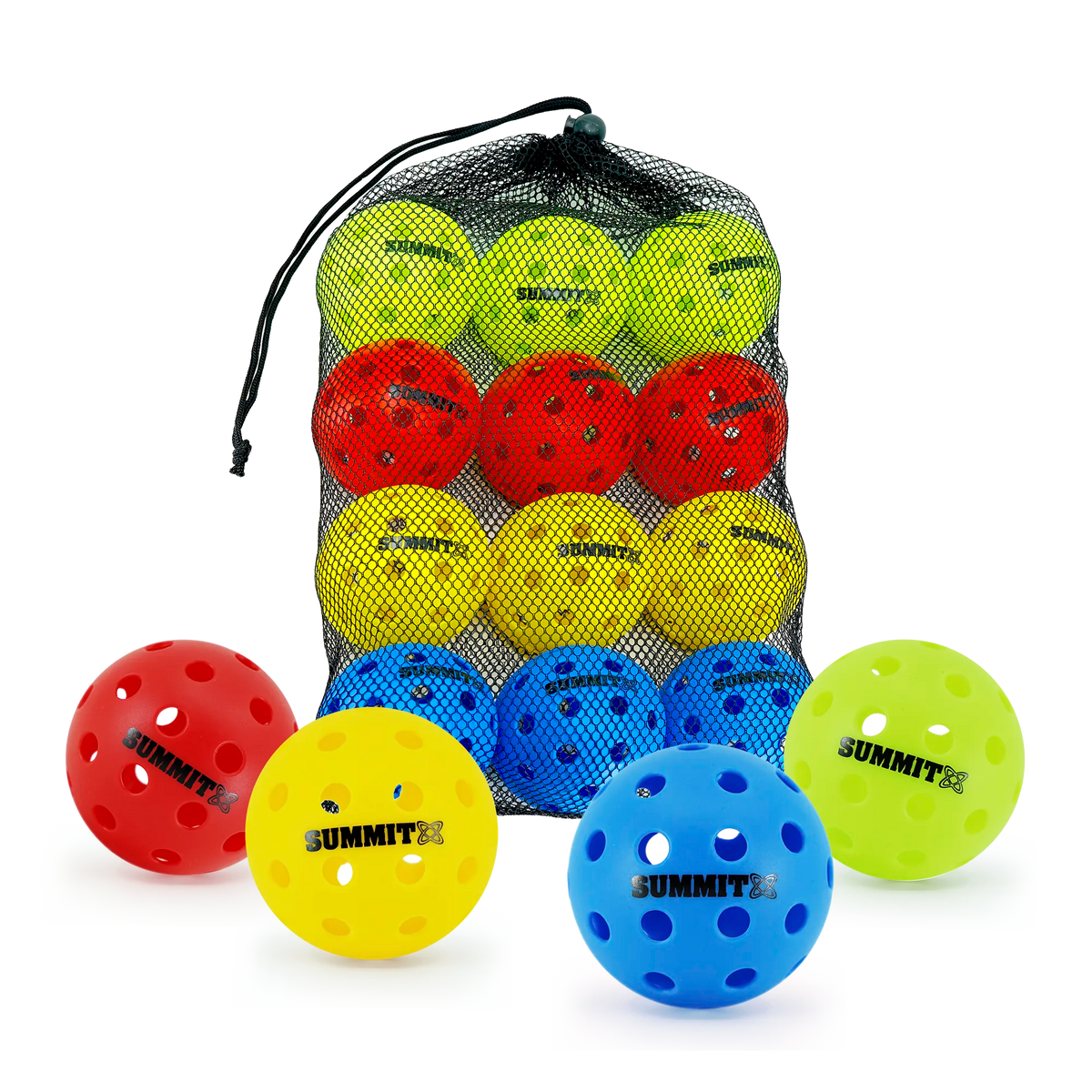 SUMMIT Pickleball Balls | 40 hole Outdoor 12 Pack