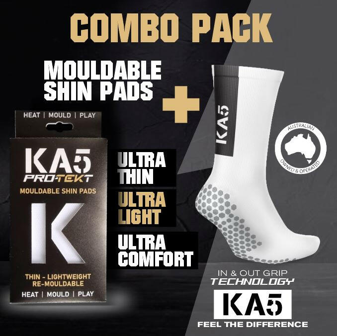 KA5 Grip Sock + Pro-Tekt Shin Pad Combo